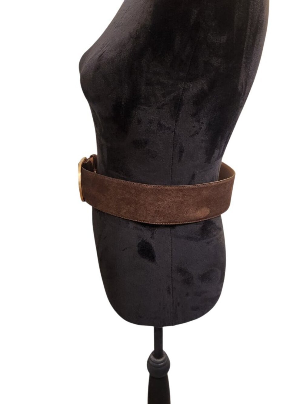 Banana Republic Wide Vegan Suede Belt Chocolate Brown Size XL - Picture 6 of 9